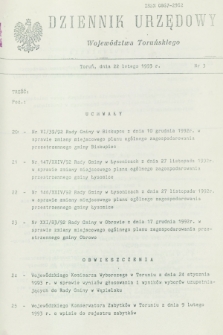 Dziennik Urzędowy Województwa Toruńskiego. 1993, nr 3 (22 lutego)