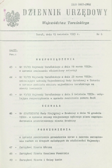 Dziennik Urzędowy Województwa Toruńskiego. 1993, nr 6 (15 kwietnia)
