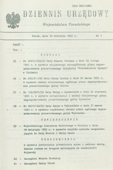Dziennik Urzędowy Województwa Toruńskiego. 1993, nr 7 (30 kwietnia)