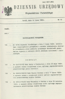 Dziennik Urzędowy Województwa Toruńskiego. 1993, nr 15 (12 lipca)