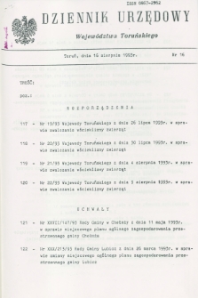 Dziennik Urzędowy Województwa Toruńskiego. 1993, nr 16 (16 sierpnia)