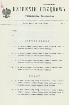 Dziennik Urzędowy Województwa Toruńskiego. 1994, nr 6 (1 kwietnia)