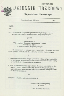 Dziennik Urzędowy Województwa Toruńskiego. 1994, nr 8 (4 maja)