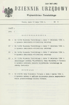 Dziennik Urzędowy Województwa Toruńskiego. 1994, nr 9 (10 maja)