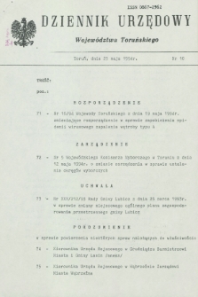 Dziennik Urzędowy Województwa Toruńskiego. 1994, nr 10 (25 maja)