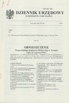 Dziennik Urzędowy Województwa Toruńskiego. 1994, nr 13 (6 lipca)