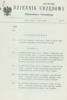 Dziennik Urzędowy Województwa Toruńskiego. 1994, nr 16 (21 lipca)