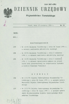 Dziennik Urzędowy Województwa Toruńskiego. 1994, nr 20 (19 sierpnia)