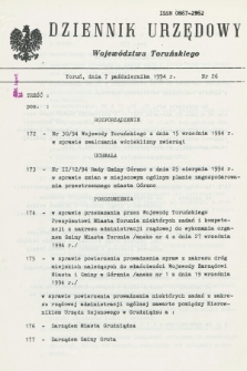 Dziennik Urzędowy Województwa Toruńskiego. 1994, nr 26 (7 października)