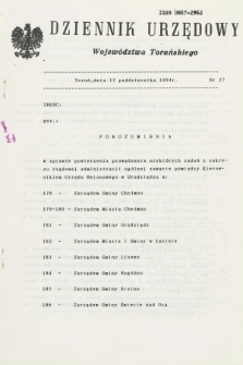 Dziennik Urzędowy Województwa Toruńskiego. 1994, nr 27 (17 października)