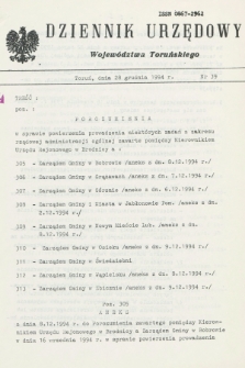 Dziennik Urzędowy Województwa Toruńskiego. 1994, nr 39 (28 grudnia)
