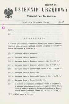 Dziennik Urzędowy Województwa Toruńskiego. 1994, nr 40 (30 grudnia)