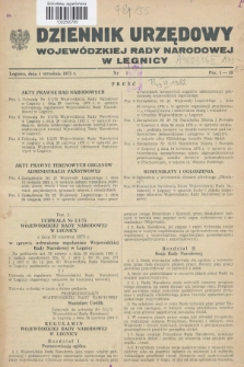 Dziennik Urzędowy Wojewódzkiej Rady Narodowej w Legnicy. 1975, nr 1 (1 września)