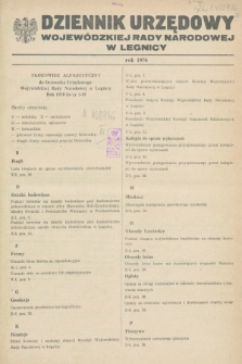 Dziennik Urzędowy Wojewódzkiej Rady Narodowej w Legnicy. 1976, Skorowidz alfabetyczny