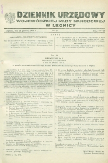 Dziennik Urzędowy Wojewódzkiej Rady Narodowej w Legnicy. 1979, nr 7 (31 grudnia)