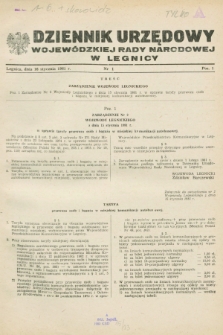 Dziennik Urzędowy Wojewódzkiej Rady Narodowej w Legnicy. 1981, nr 1 (16 stycznia)