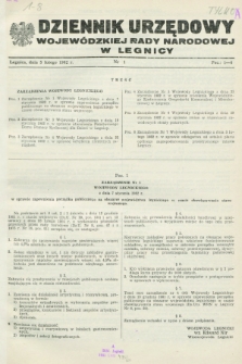Dziennik Urzędowy Wojewódzkiej Rady Narodowej w Legnicy. 1982, nr 1 (5 lutego)