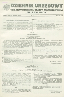 Dziennik Urzędowy Wojewódzkiej Rady Narodowej w Legnicy. 1983, nr 6 (10 sierpnia)