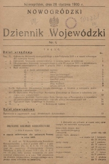 Nowogródzki Dziennik Wojewódzki. 1930, nr 1