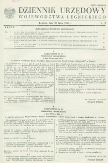 Dziennik Urzędowy Województwa Legnickiego. 1984, nr 2 (28 lipca)