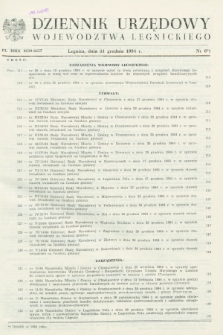 Dziennik Urzędowy Województwa Legnickiego. 1984, nr 6 (31 grudnia)