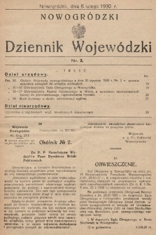 Nowogródzki Dziennik Wojewódzki. 1930, nr 2
