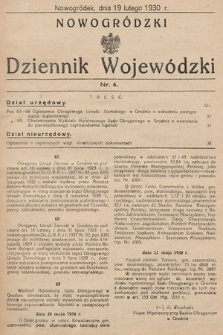 Nowogródzki Dziennik Wojewódzki. 1930, nr 4