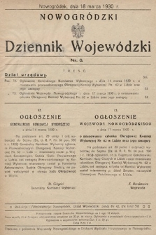 Nowogródzki Dziennik Wojewódzki. 1930, nr 6