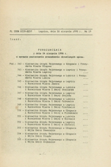 Dziennik Urzędowy Województwa Legnickiego. 1990, nr 19 (26 sierpnia)