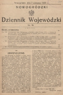 Nowogródzki Dziennik Wojewódzki. 1930, nr 13