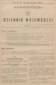 Nowogródzki Dziennik Wojewódzki. 1930, nr 14