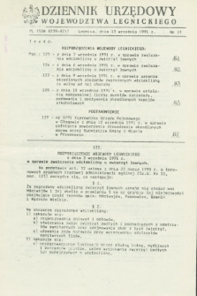 Dziennik Urzędowy Województwa Legnickiego. 1991, nr 19 (13 września)