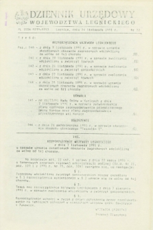 Dziennik Urzędowy Województwa Legnickiego. 1991, nr 22 (26 listopada)