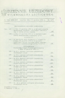 Dziennik Urzędowy Województwa Legnickiego. 1991, nr 26 (31 grudnia)