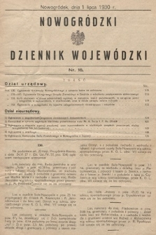 Nowogródzki Dziennik Wojewódzki. 1930, nr 16