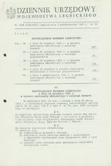 Dziennik Urzędowy Województwa Legnickiego. 1992, nr 20 (3 października)