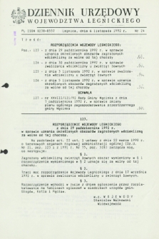 Dziennik Urzędowy Województwa Legnickiego. 1992, nr 24 (6 listopada)