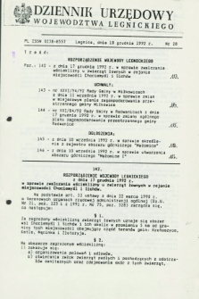 Dziennik Urzędowy Województwa Legnickiego. 1992, nr 28 (18 grudnia)