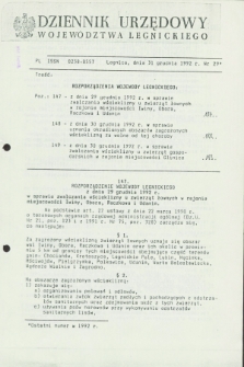 Dziennik Urzędowy Województwa Legnickiego. 1992, nr 29 (31 grudnia)