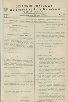 Dziennik Urzędowy Wojewódzkiej Rady Narodowej w Jeleniej Górze. 1976, nr 7 (31 maja)