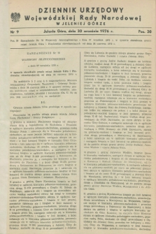 Dziennik Urzędowy Wojewódzkiej Rady Narodowej w Jeleniej Górze. 1976, nr 9 (30 września)