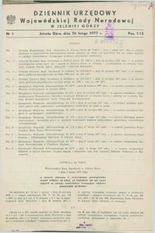 Dziennik Urzędowy Wojewódzkiej Rady Narodowej w Jeleniej Górze. 1977, nr 1 (26 lutego)