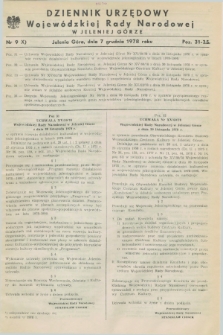 Dziennik Urzędowy Wojewódzkiej Rady Narodowej w Jeleniej Górze. 1978, nr 9 (7 grudnia)