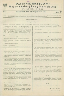 Dziennik Urzędowy Wojewódzkiej Rady Narodowej w Jeleniej Górze. 1979, nr 7 (22 sierpnia)