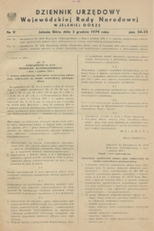 Dziennik Urzędowy Wojewódzkiej Rady Narodowej w Jeleniej Górze. 1979, nr 9 (3 grudnia)