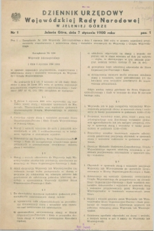 Dziennik Urzędowy Wojewódzkiej Rady Narodowej w Jeleniej Górze. 1980, nr 1 (7 stycznia)