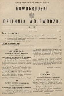 Nowogródzki Dziennik Wojewódzki. 1930, nr 23