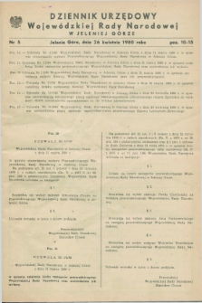 Dziennik Urzędowy Wojewódzkiej Rady Narodowej w Jeleniej Górze. 1980, nr 5 (26 kwietnia)