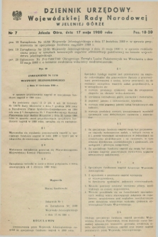Dziennik Urzędowy Wojewódzkiej Rady Narodowej w Jeleniej Górze. 1980, nr 7 (17 maja)