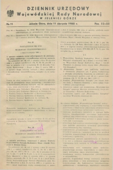 Dziennik Urzędowy Wojewódzkiej Rady Narodowej w Jeleniej Górze. 1980, nr 11 (11 sierpnia)